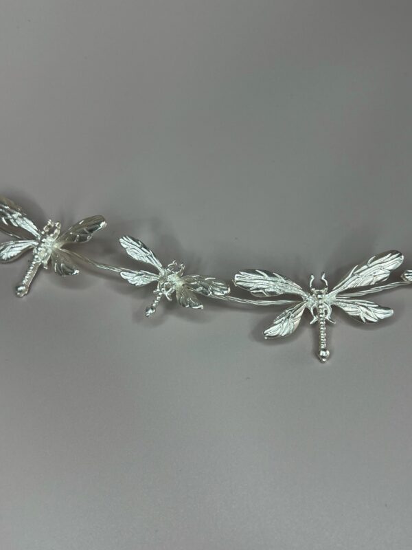 Tiara libélulas plateada